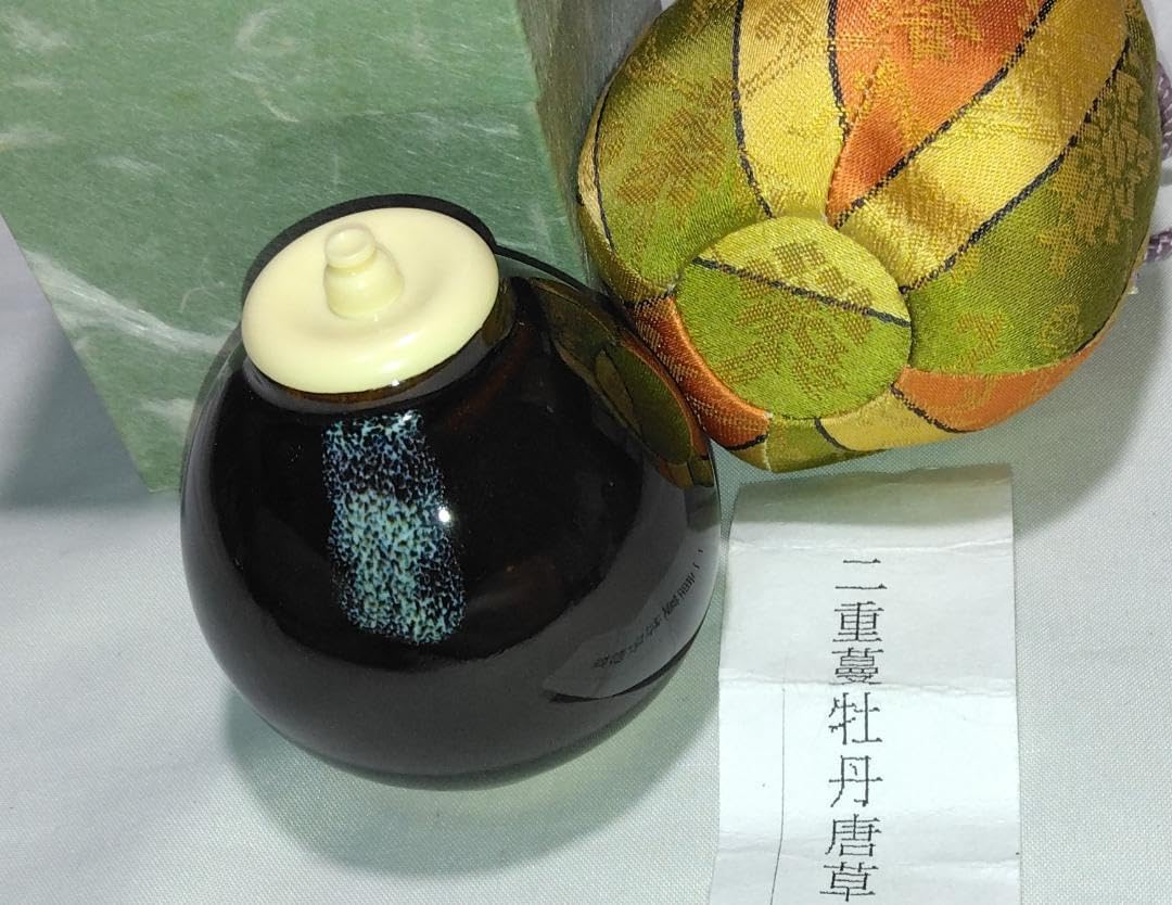 茶道具 漆建水根来波塗 緑 茶筒 茶道具 茶入 肩衝茶入 瀬戸釉 仲川竜次